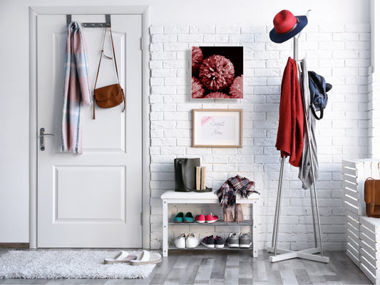 Decorative Key Box with Magnetic Glass Dry-Erase Board KN14 Nature series : Pink flower frame