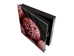 Decorative Key Box with Magnetic Glass Dry-Erase Board KN14 Nature series : Pink flower frame