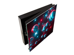 Key Cabinet Storage Box with Frameless Glass White Board KN16 Textures Series : Holographic bubbles 1