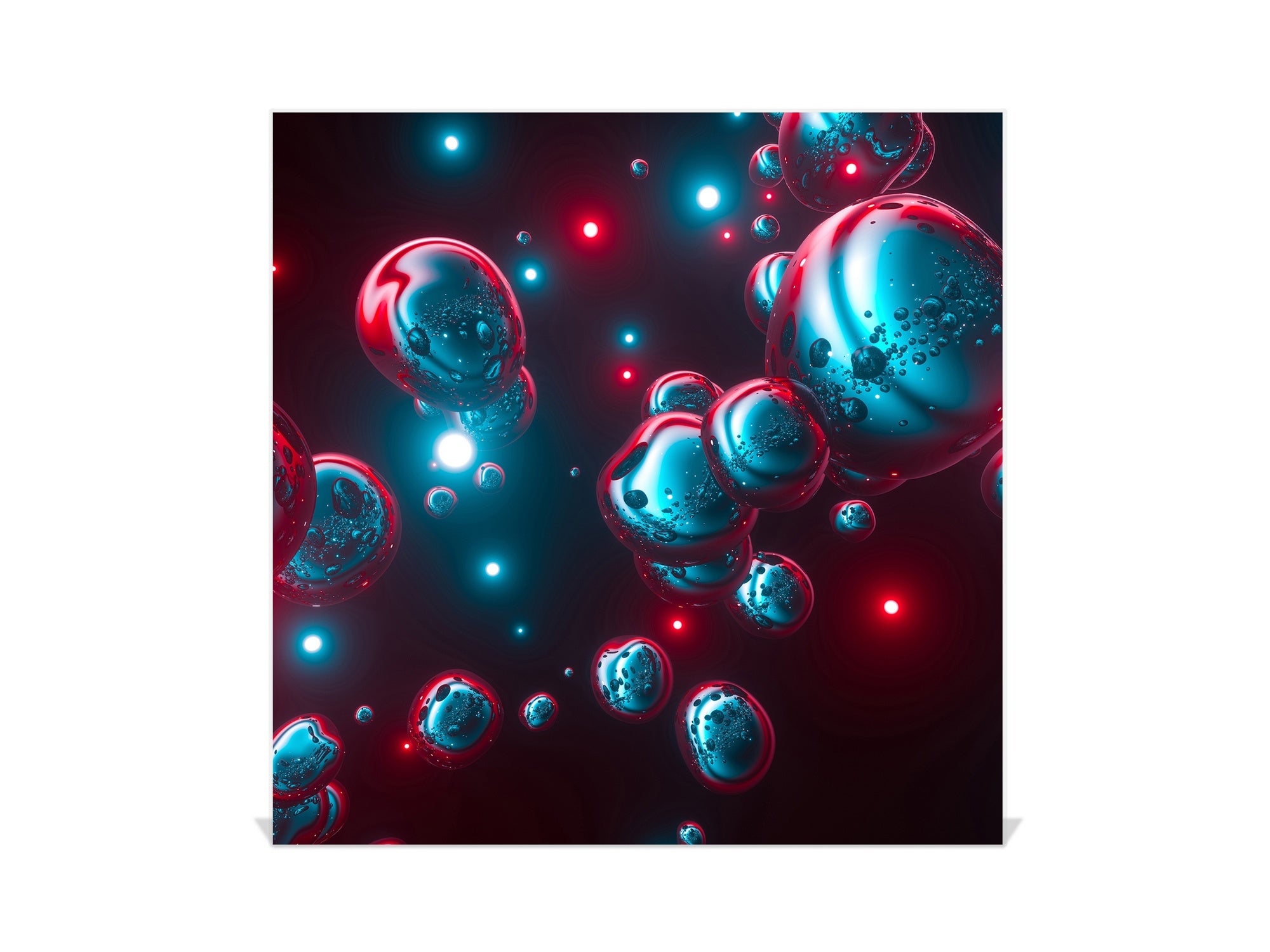 Key Cabinet Storage Box with Frameless Glass White Board KN16 Textures Series : Holographic bubbles 1