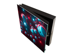 Key Cabinet Storage Box with Frameless Glass White Board KN16 Textures Series : Holographic bubbles 1