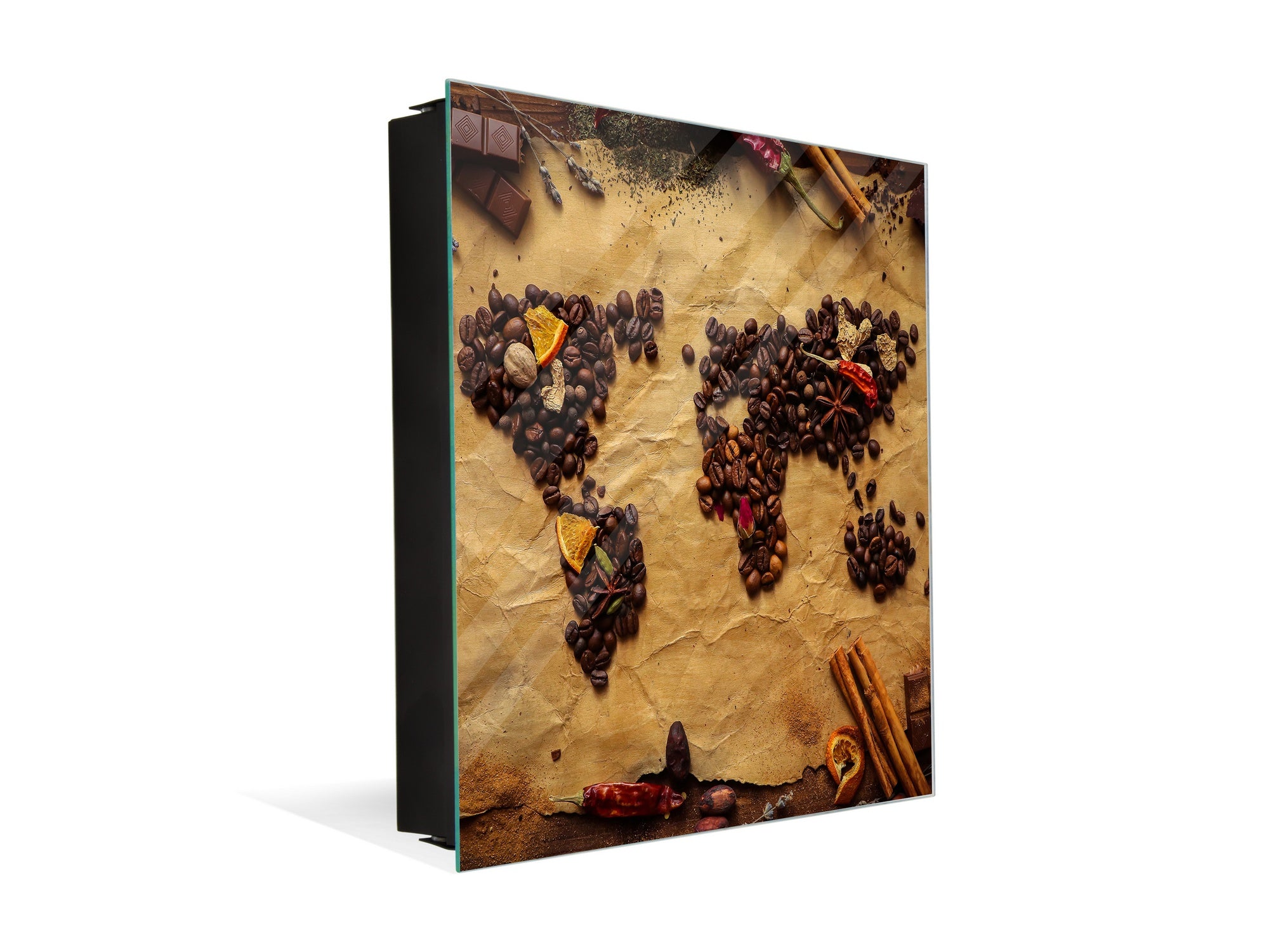 Key Cabinet together with Magnetic Glass Markerboard KN18 Herbs and spices Series : Coffee world map