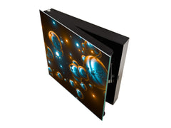 Key Cabinet Storage Box with Frameless Glass White Board KN16 Textures Series : Holographic bubbles 2