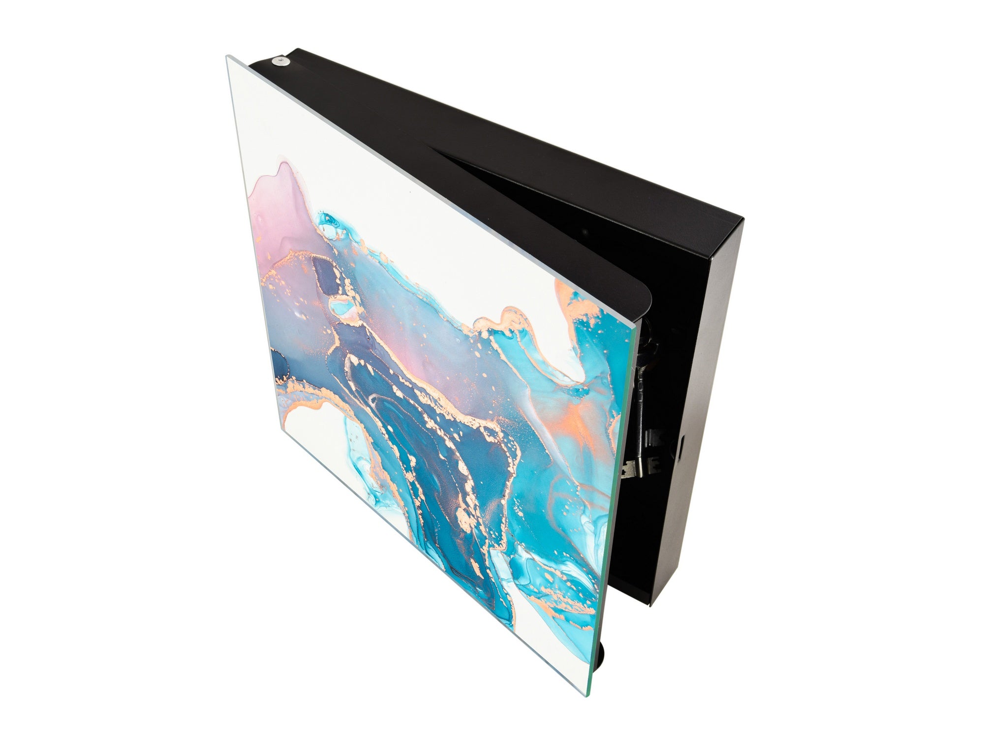 Wall Mount Key Box together with Decorative Dry Erase Board KN15 Art Series : Liquid colours 2