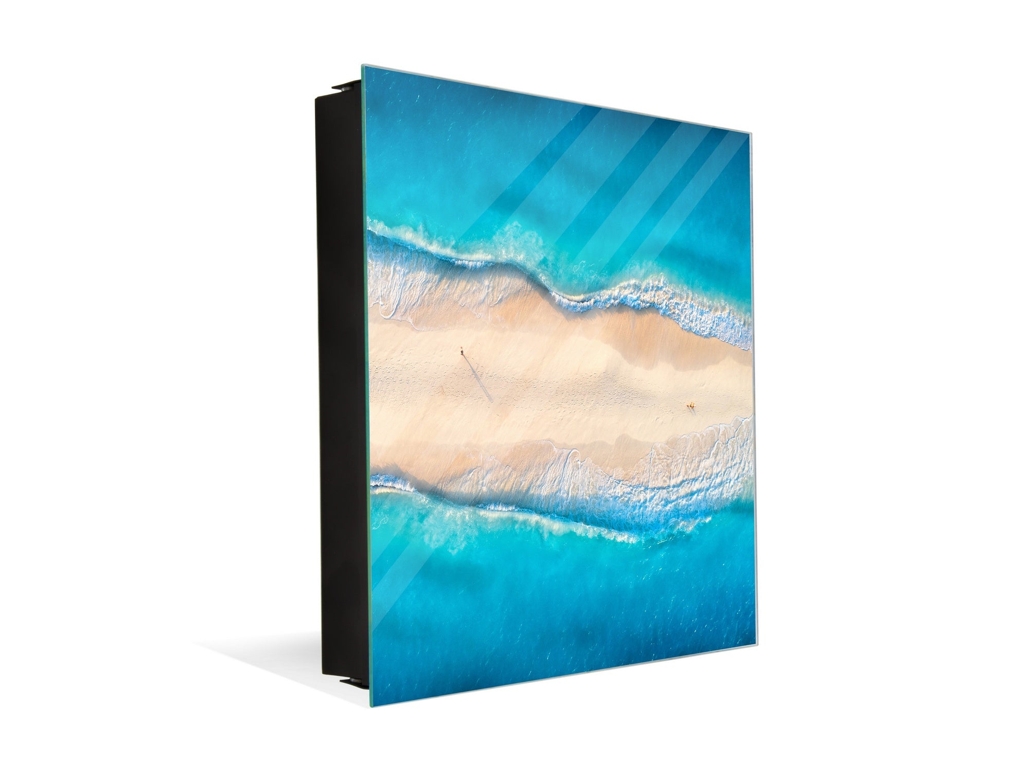 Wall Mount Key Box together with Decorative Dry Erase Board KN15 Art Series : Beaches of Zanzibar