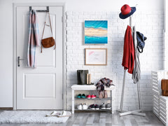 Wall Mount Key Box together with Decorative Dry Erase Board KN15 Art Series : Beaches of Zanzibar