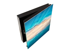 Wall Mount Key Box together with Decorative Dry Erase Board KN15 Art Series : Beaches of Zanzibar