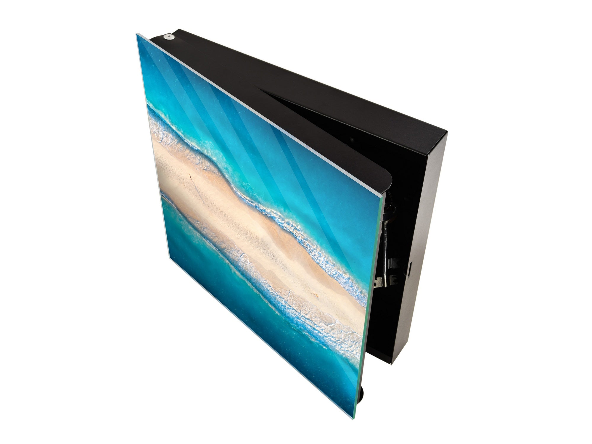 Wall Mount Key Box together with Decorative Dry Erase Board KN15 Art Series : Beaches of Zanzibar