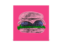 Key Storage Box with Magnetic Glass Whiteboard – Sleek Wall-Mounted Organizer – Magnetic Dry-Erase Key Holder – Decorative Key Organizer for Entryways & Offices – KN24 Pop Art Series : Pop Art Burger 1