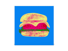 Key Storage Box with Magnetic Glass Whiteboard – Sleek Wall-Mounted Organizer – Magnetic Dry-Erase Key Holder – Decorative Key Organizer for Entryways & Offices – KN24 Pop Art Series : Pop Art Burger 2