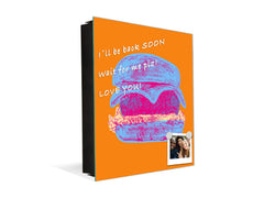 Key Storage Box with Magnetic Glass Whiteboard – Sleek Wall-Mounted Organizer – Magnetic Dry-Erase Key Holder – Decorative Key Organizer for Entryways & Offices – KN24 Pop Art Series : Pop Art Burger 4