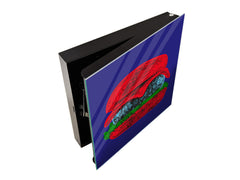 Key Storage Box with Magnetic Glass Whiteboard – Sleek Wall-Mounted Organizer – Magnetic Dry-Erase Key Holder – Decorative Key Organizer for Entryways & Offices – KN24 Pop Art Series : Pop Art Burger 5