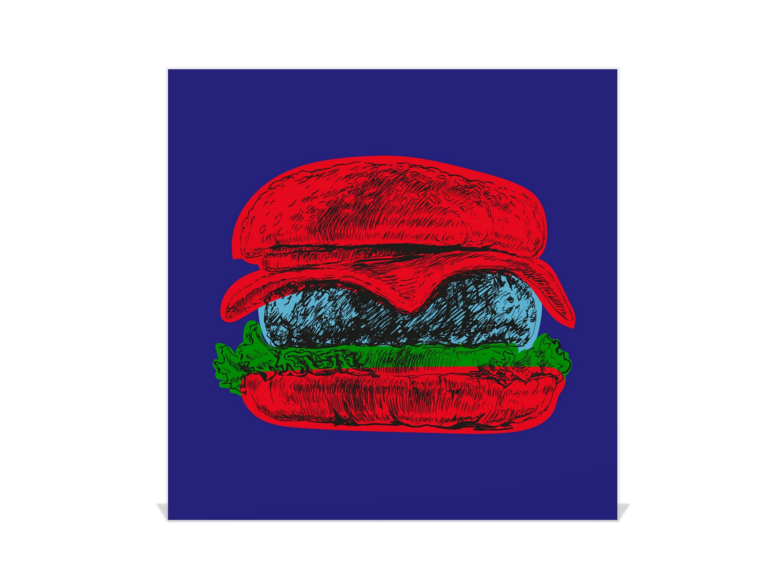 Key Storage Box with Magnetic Glass Whiteboard – Sleek Wall-Mounted Organizer – Magnetic Dry-Erase Key Holder – Decorative Key Organizer for Entryways & Offices – KN24 Pop Art Series : Pop Art Burger 5