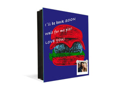 Key Storage Box with Magnetic Glass Whiteboard – Sleek Wall-Mounted Organizer – Magnetic Dry-Erase Key Holder – Decorative Key Organizer for Entryways & Offices – KN24 Pop Art Series : Pop Art Burger 5