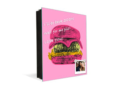 Key Storage Box with Magnetic Glass Whiteboard – Sleek Wall-Mounted Organizer – Magnetic Dry-Erase Key Holder – Decorative Key Organizer for Entryways & Offices – KN24 Pop Art Series : Pop Art Burger 6