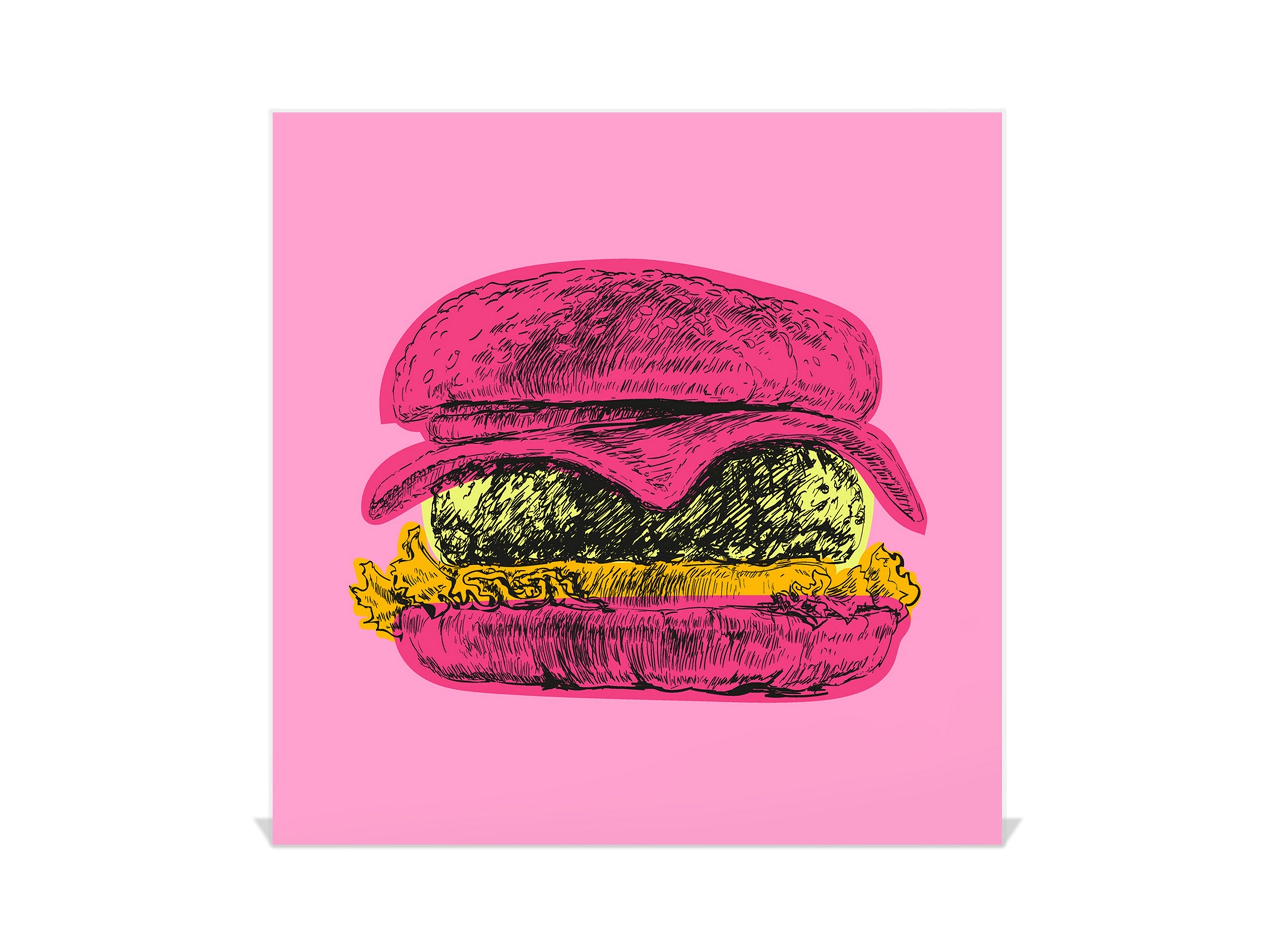 Key Storage Box with Magnetic Glass Whiteboard – Sleek Wall-Mounted Organizer – Magnetic Dry-Erase Key Holder – Decorative Key Organizer for Entryways & Offices – KN24 Pop Art Series : Pop Art Burger 6