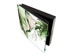 Decorative Key Box with Magnetic Glass Dry-Erase Board KN14 Nature series : Dark tropical nature