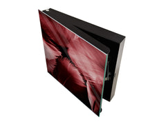 Key Cabinet Storage Box with Frameless Glass White Board KN16 Textures Series : White and red feathers