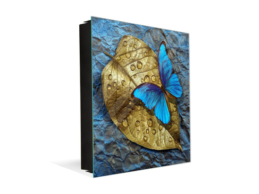 Decorative Key Organizer with Magnetic Surface Dry-Erase Board KN17 Animals Series : Tropical butterfly 1