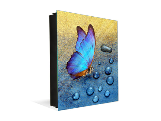 Decorative Key Organizer with Magnetic Surface Dry-Erase Board KN17 Animals Series : Tropical butterfly 2