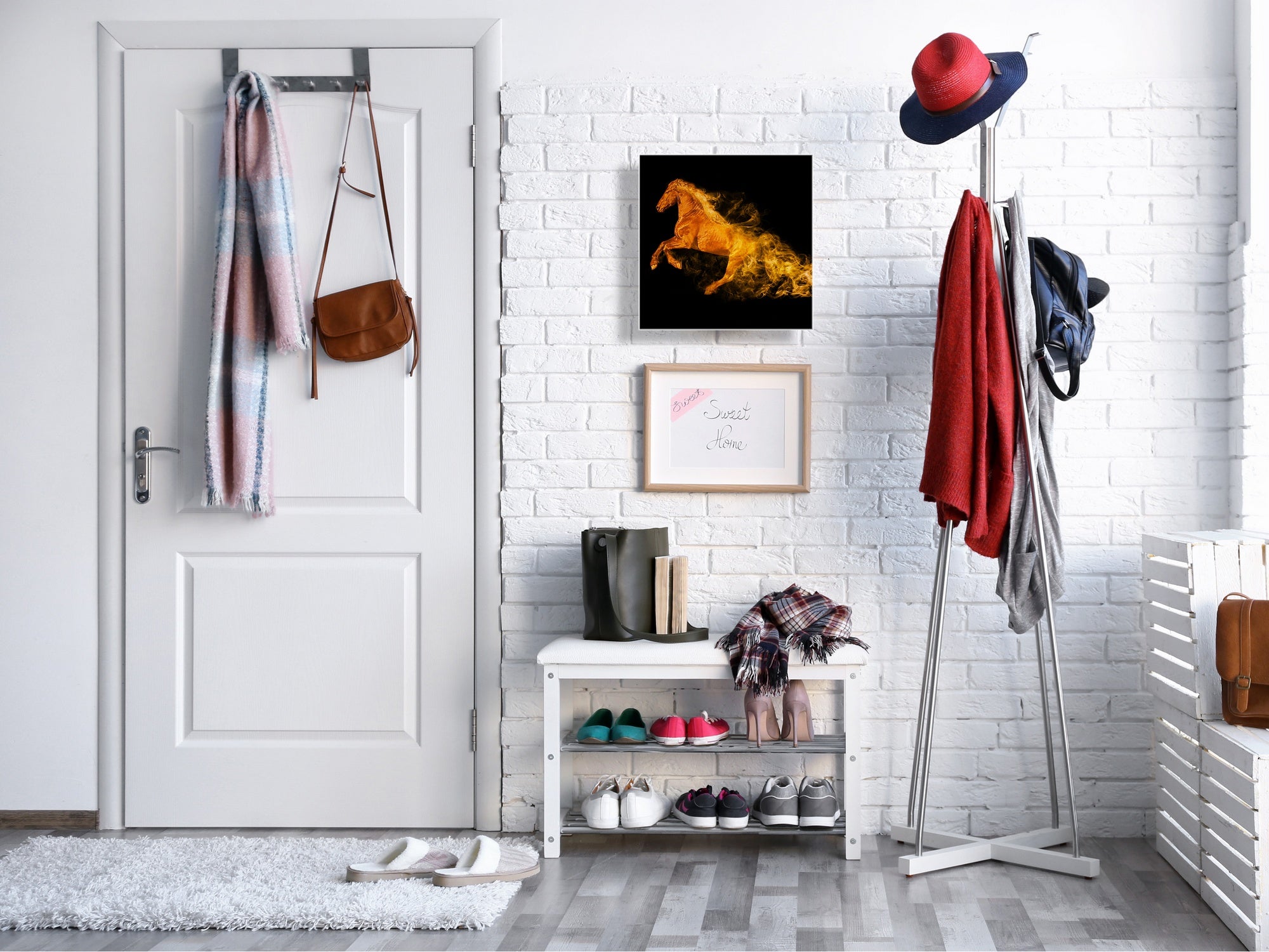 Decorative Key Organizer with Magnetic Surface Dry-Erase Board KN17 Animals Series : Wild horse