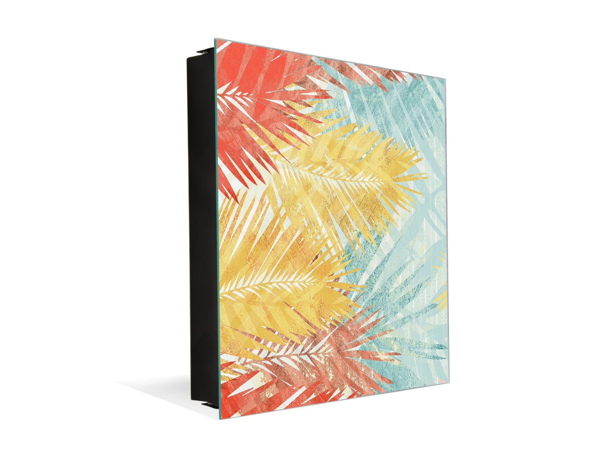 Decorative Key Box with Magnetic Glass Dry-Erase Board KN14 Nature series : Botanical wall art.