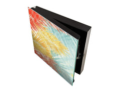 Decorative Key Box with Magnetic Glass Dry-Erase Board KN14 Nature series : Botanical wall art.