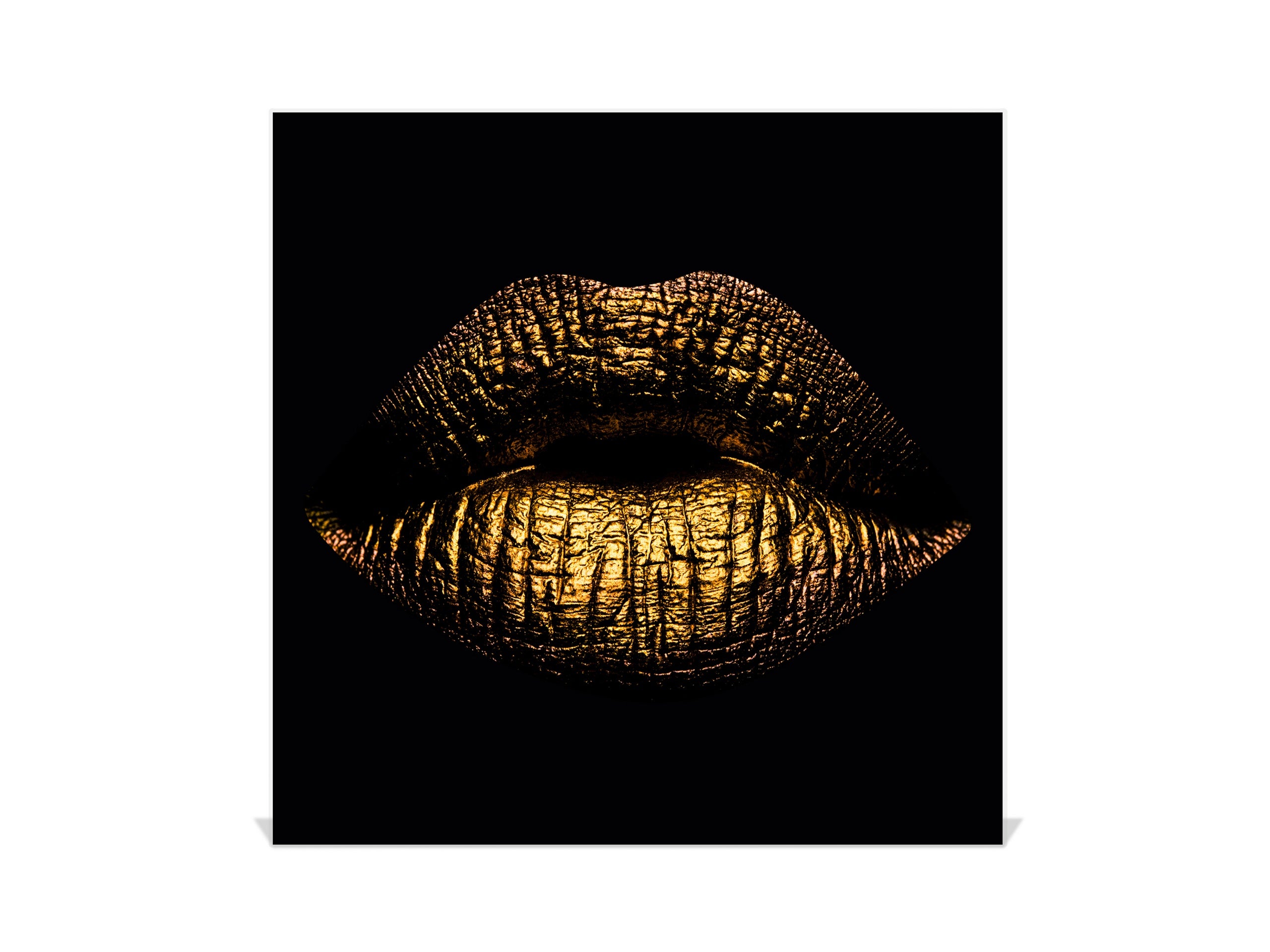 Decorative Key Box with Magnetic Glass Memo Board - Tempered Glass Wall Art - KN21 Abstract Concepts Series 1 : Golden Gloss