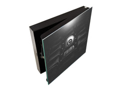 Decorative Key Box with Magnetic Glass Memo Board - Tempered Glass Wall Art - KN21 Abstract Concepts Series 1 : Surreal Eye in the Audience