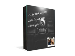 Decorative Key Box with Magnetic Glass Memo Board - Tempered Glass Wall Art - KN21 Abstract Concepts Series 1 : Surreal Eye in the Audience