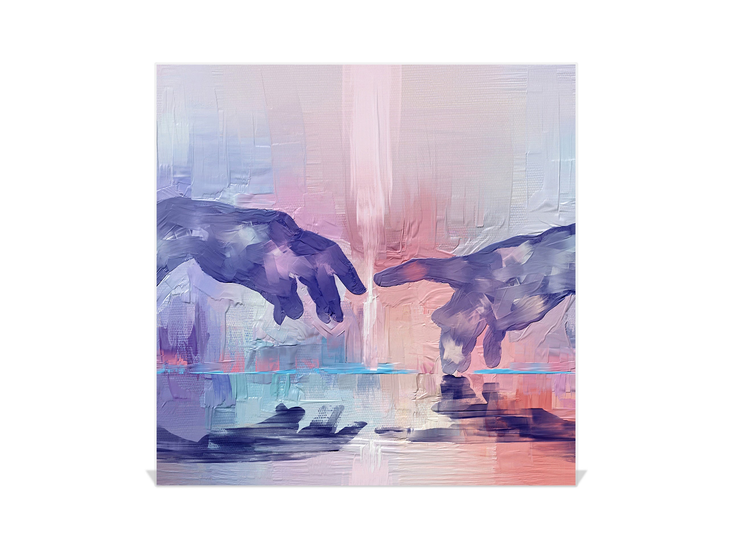 Decorative Key Box with Magnetic Glass Whiteboard – Stylish Home Organizer –Multi-Functional Key Cabinet with Glass Markerboard – Wall Organizer for Home & Office - KN23 Abstract Concepts Series 2 : Hands of Creation