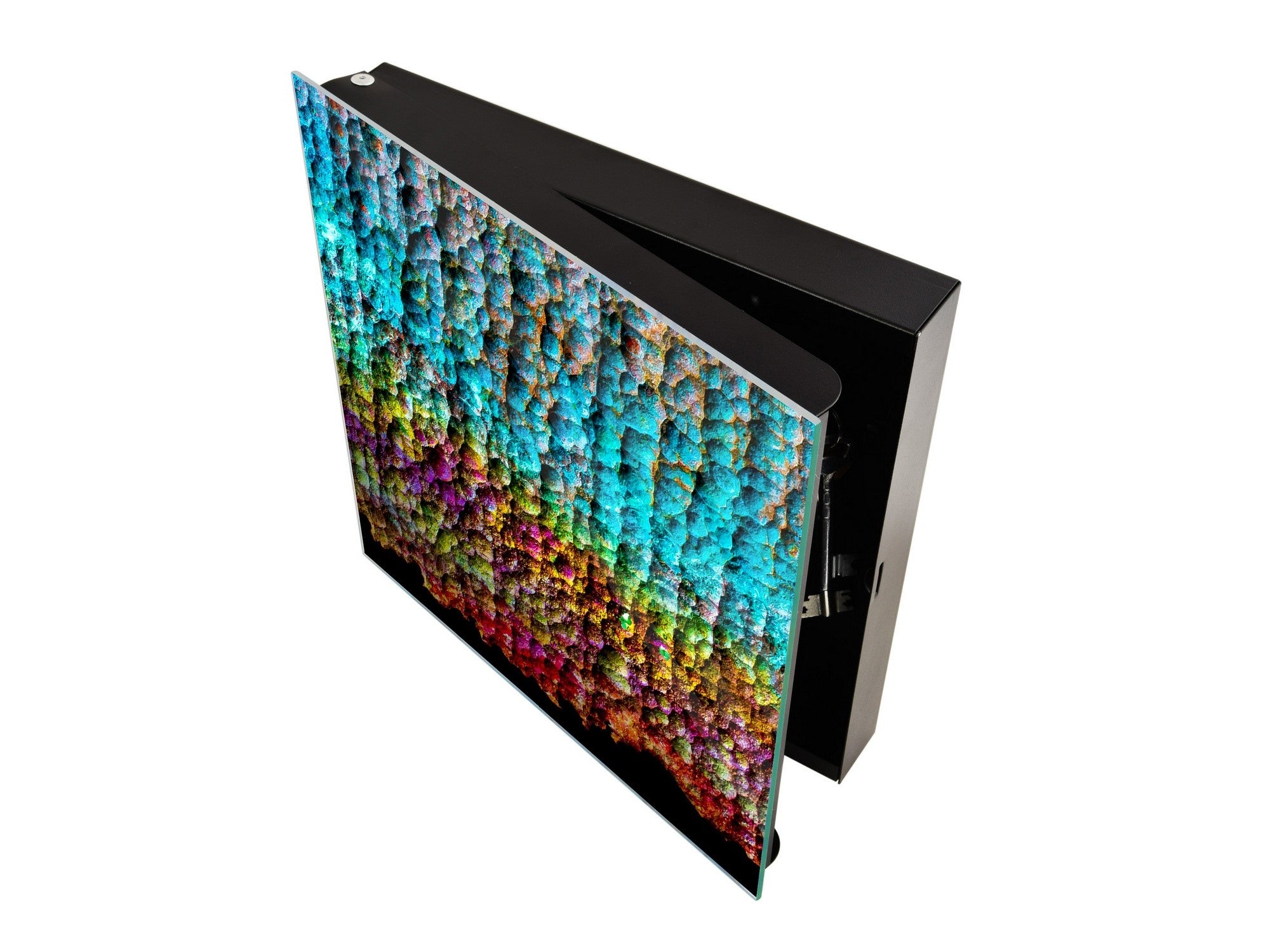 50 keys cabinet with Decorative front panel and Glass white board KN04 Rusted textures Series: Oxidized copper abstraction