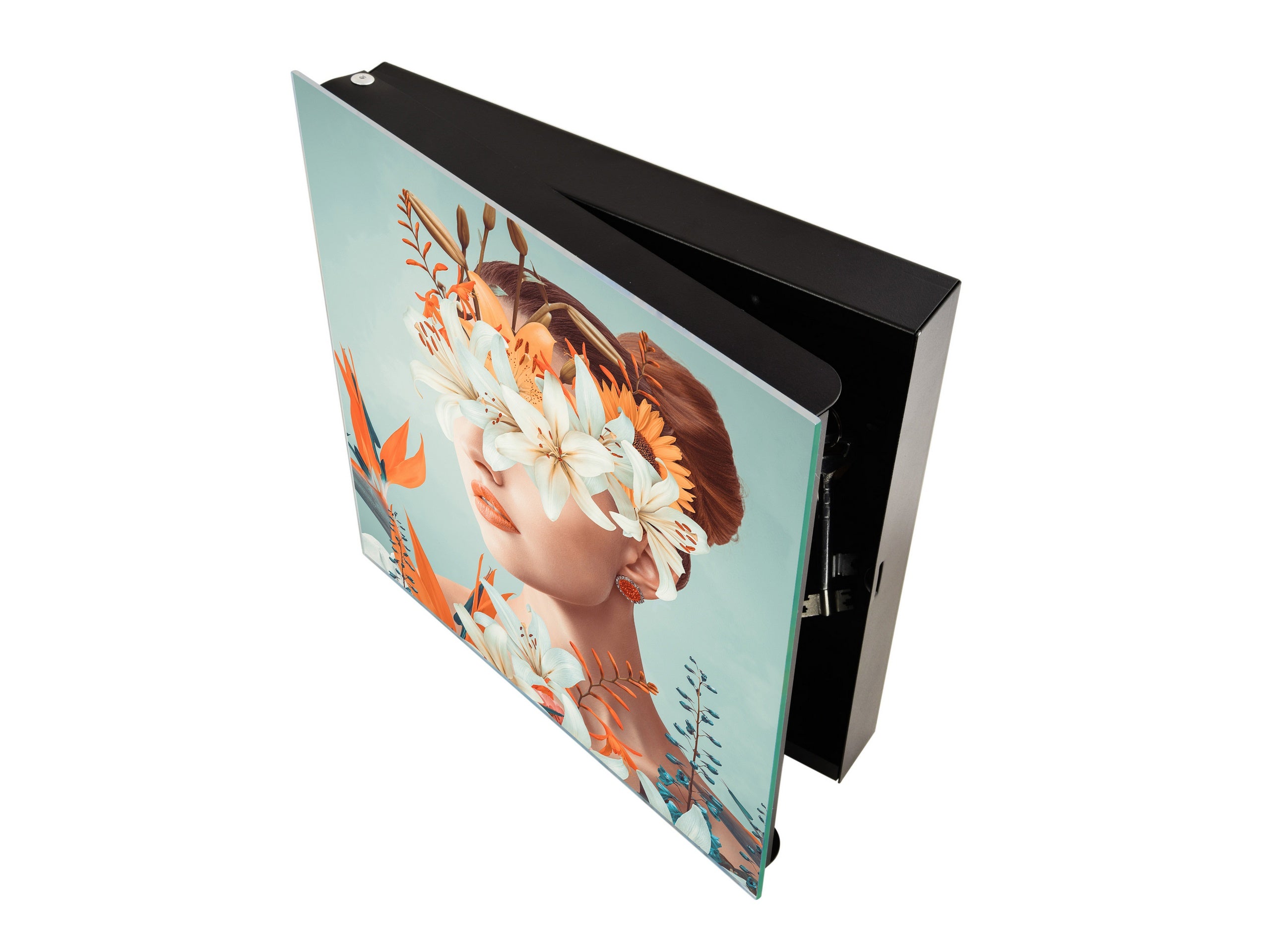 Armadietto moderno per chiavi con motivo a scelta K01 Linee concentriche