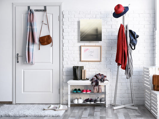 Decorative Key Box with Magnetic Glass Whiteboard – Stylish Home Organizer –Multi-Functional Key Cabinet with Glass Markerboard – Wall Organizer for Home & Office - KN23 Abstract Concepts Series 2 : Foggy Shadows