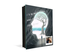 Decorative Key Box with Magnetic Glass Whiteboard – Stylish Home Organizer –Multi-Functional Key Cabinet with Glass Markerboard – Wall Organizer for Home & Office - KN23 Abstract Concepts Series 2 : Path to Enlightenment