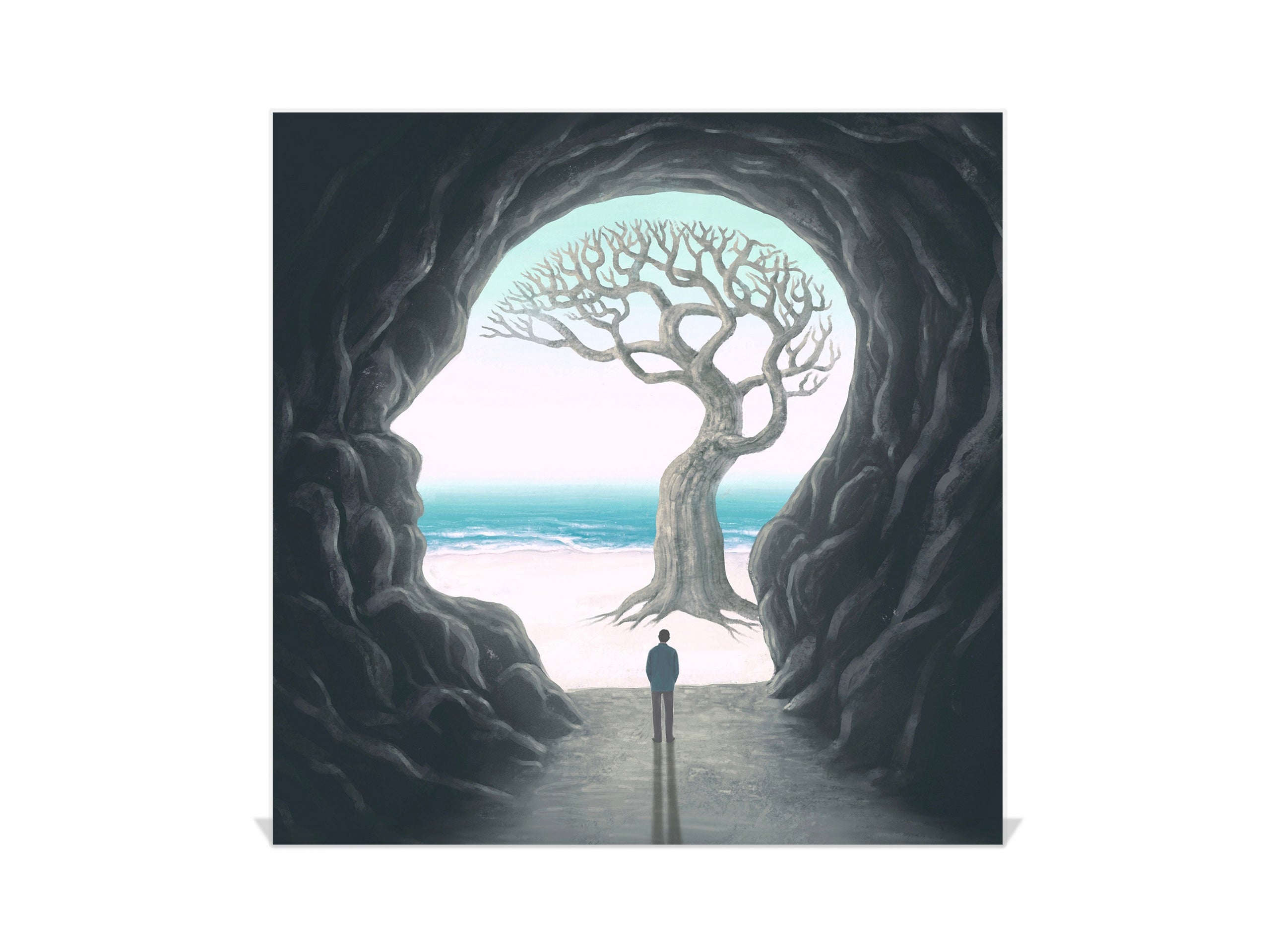 Decorative Key Box with Magnetic Glass Whiteboard – Stylish Home Organizer –Multi-Functional Key Cabinet with Glass Markerboard – Wall Organizer for Home & Office - KN23 Abstract Concepts Series 2 : Path to Enlightenment