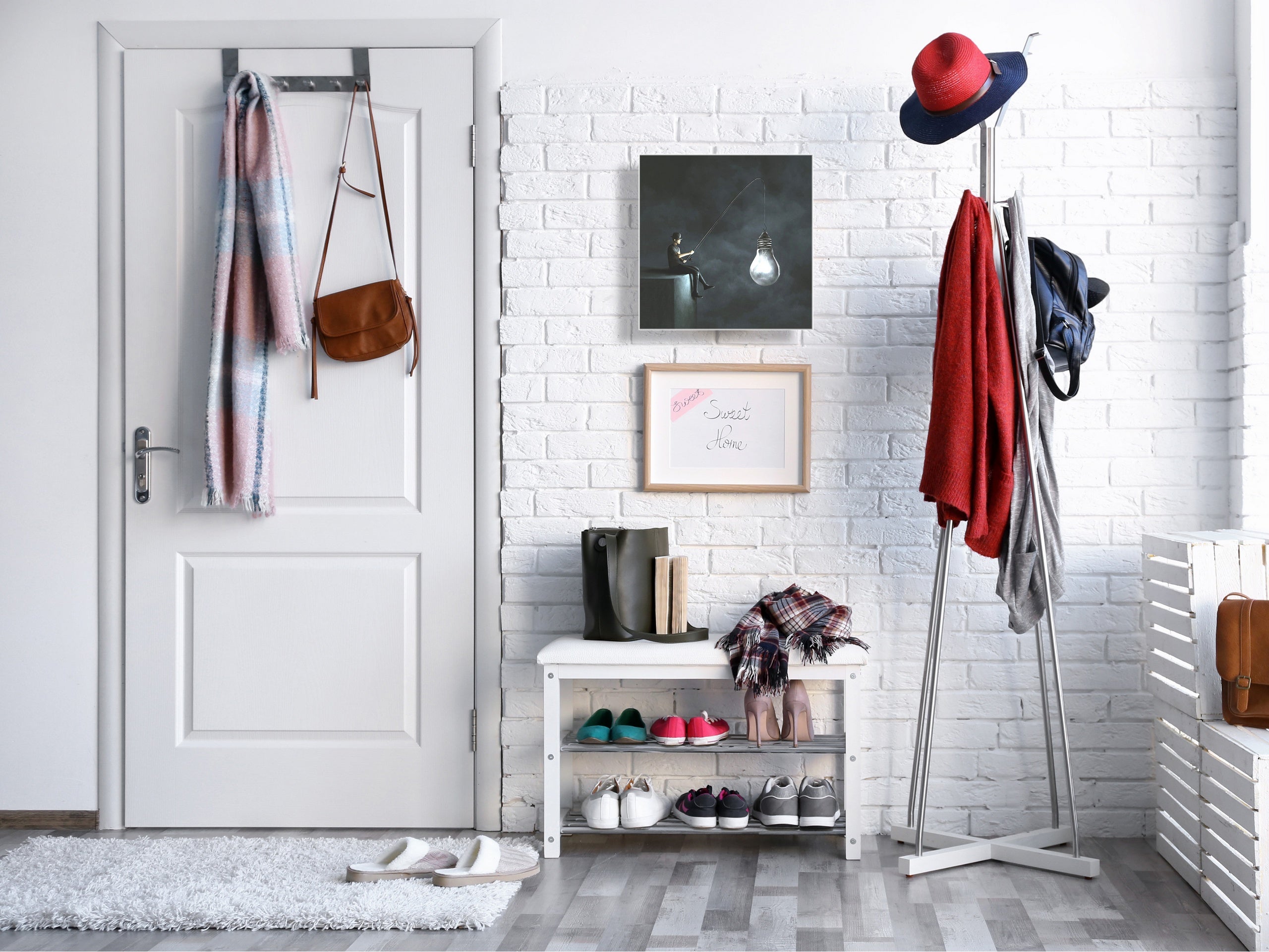 Decorative Key Box with Magnetic Glass Whiteboard – Stylish Home Organizer –Multi-Functional Key Cabinet with Glass Markerboard – Wall Organizer for Home & Office - KN23 Abstract Concepts Series 2 : Fishing new ideas