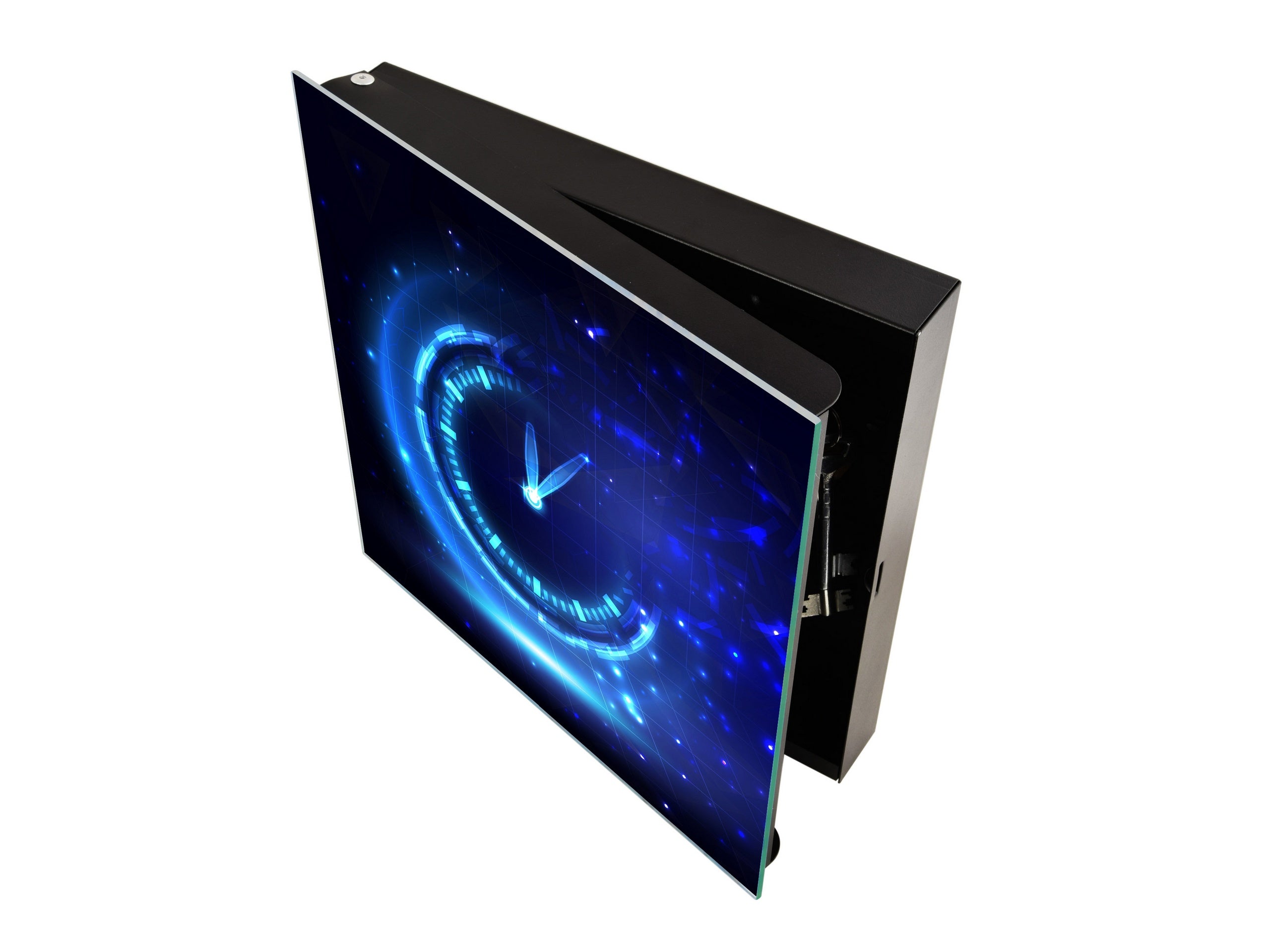 Key Cabinet with Glass Dry-Erase Board – Elegant Key Storage for Home, Office & Airbnb – Magnetic Glass Whiteboard & Key Holder – KN22 Modern Art Series : Sign of the Times