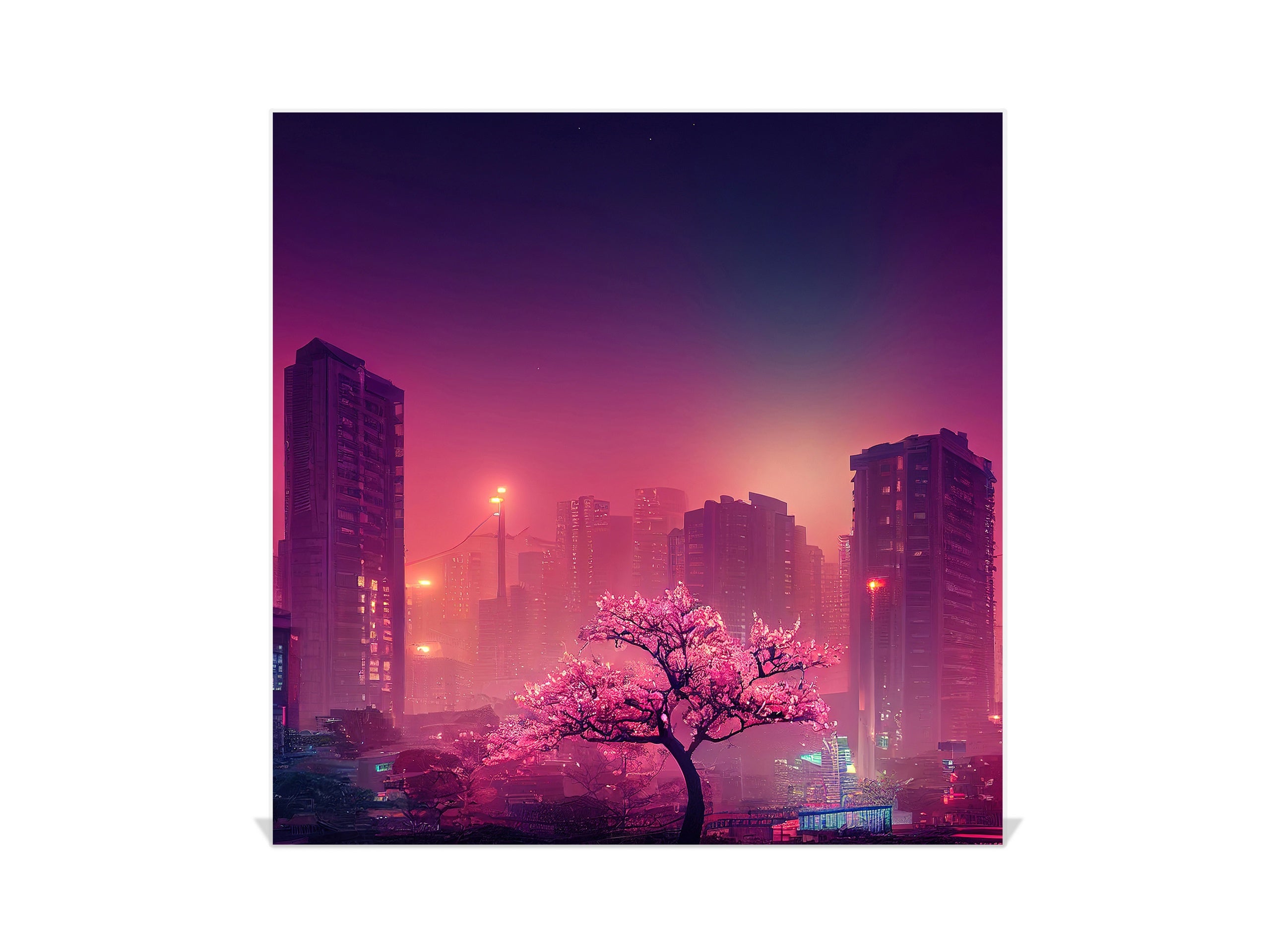 Key Cabinet with Glass Dry-Erase Board – Elegant Key Storage for Home, Office & Airbnb – Magnetic Glass Whiteboard & Key Holder – KN22 Modern Art Series : Urban Cherry Tree