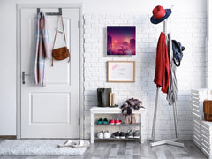 Key Cabinet with Glass Dry-Erase Board – Elegant Key Storage for Home, Office & Airbnb – Magnetic Glass Whiteboard & Key Holder – KN22 Modern Art Series : Urban Cherry Tree