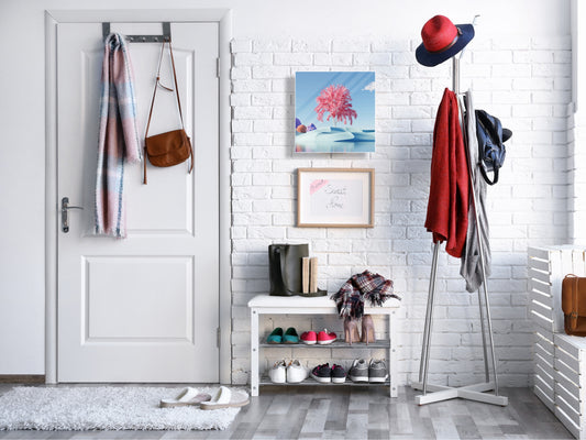 Key Cabinet with Glass Dry-Erase Board – Elegant Key Storage for Home, Office & Airbnb – Magnetic Glass Whiteboard & Key Holder – KN22 Modern Art Series : 3D Abstract Flora