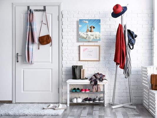 Decorative Key Box with Magnetic Glass Memo Board - Tempered Glass Wall Art - KN21 Abstract Concepts Series 1 : Cloud of Friendship