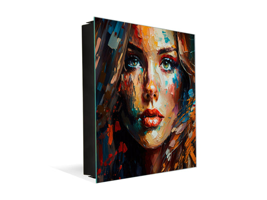 Wall-Mounted Key Storage and Decorative Dry-Erase Board Combo - KN20 Colorful Illustrations Series :  Conceptual Beauty