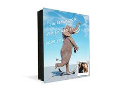 Decorative Key Box with Magnetic Glass Memo Board - Tempered Glass Wall Art - KN21 Abstract Concepts Series 1 : Surreal skateboarding