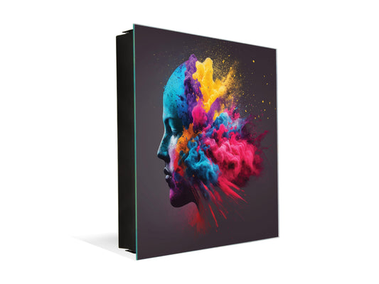 Wall-Mounted Key Storage and Decorative Dry-Erase Board Combo - KN20 Colorful Illustrations Series :  Fantasy splash