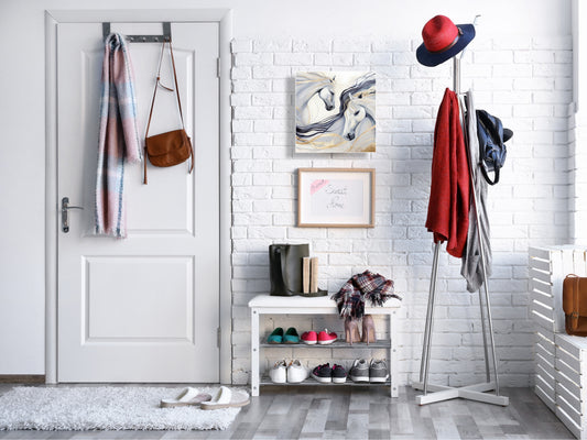 Decorative Key Box with Magnetic Glass Whiteboard – Stylish Home Organizer –Multi-Functional Key Cabinet with Glass Markerboard – Wall Organizer for Home & Office - KN23 Abstract Concepts Series 2 : Dance of Horses