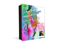 Key Cabinet Storage Box with Frameless Glass White Board KN16 Textures Series : Colourful background