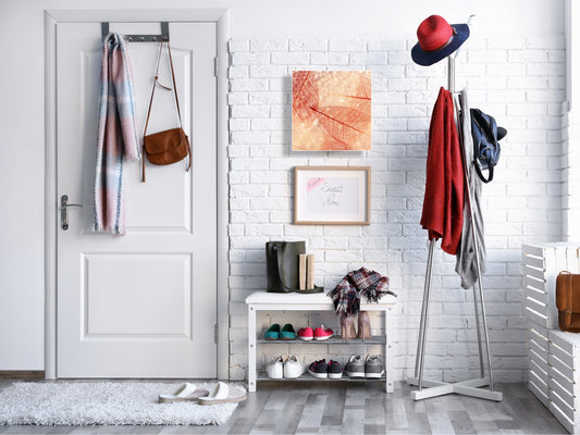 Decorative Key Box with Magnetic Glass Dry-Erase Board KN14 Nature series : Transparent orange leaves