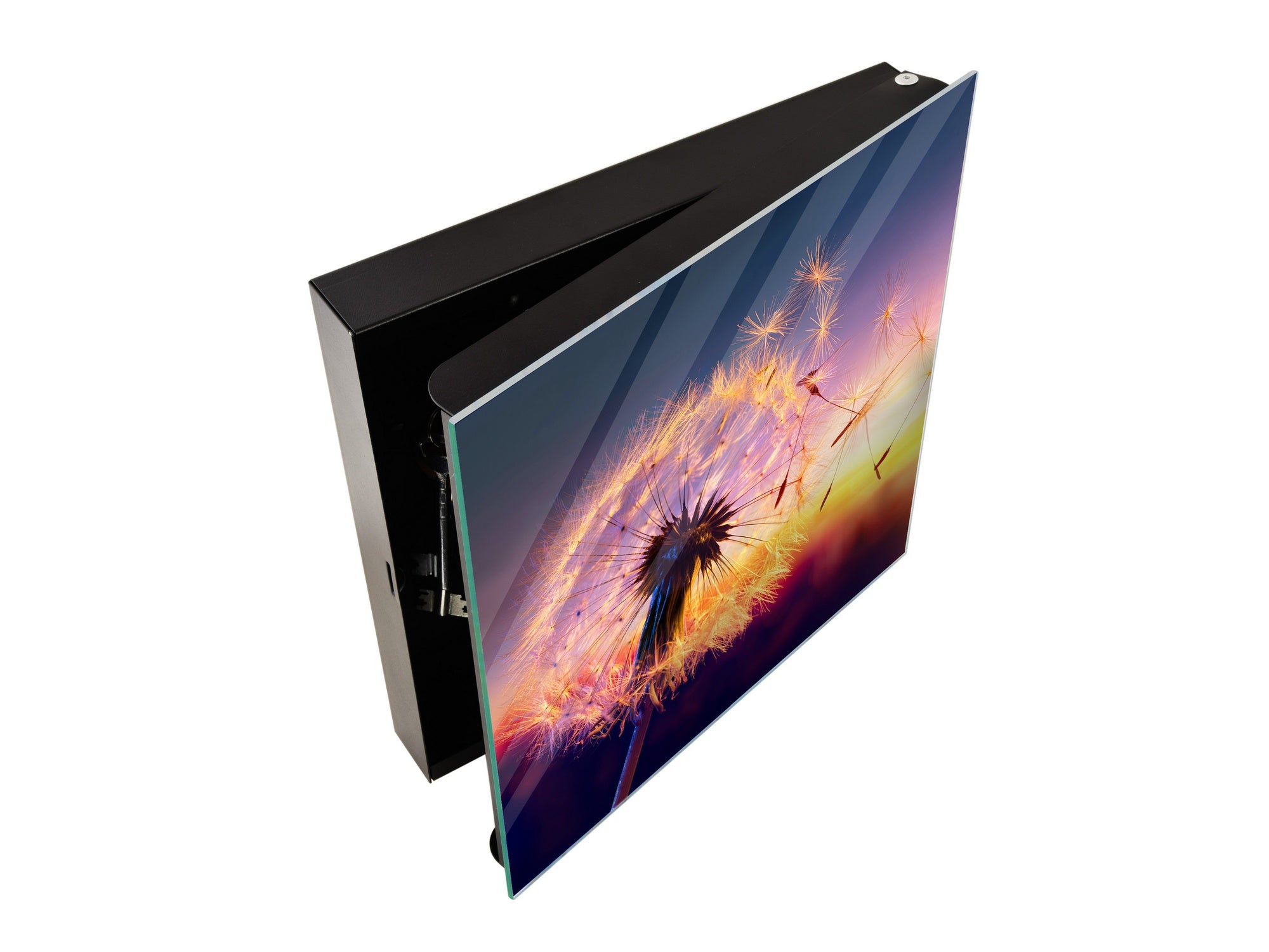 Decorative Key Box with Magnetic Glass Dry-Erase Board KN14 Nature series : Sunset dandelion
