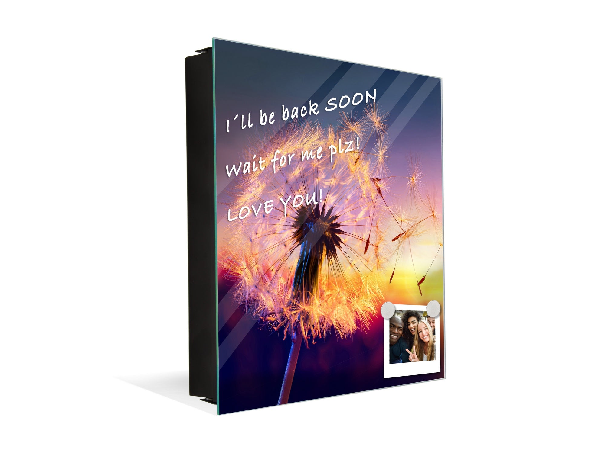 Decorative Key Box with Magnetic Glass Dry-Erase Board KN14 Nature series : Sunset dandelion